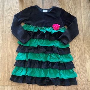 Hanna Andersson Girl’s Velvet Tiered Ruffled Twirl Dress